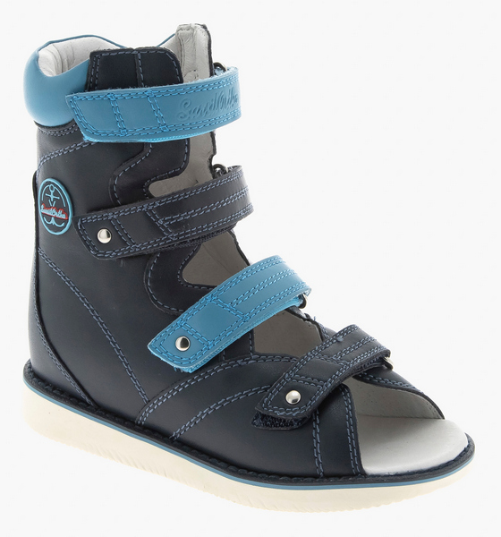 Сандалии на липучке детские ортопед. с открытым носом (цвет синий\голубой) 23-103-1 фото 1