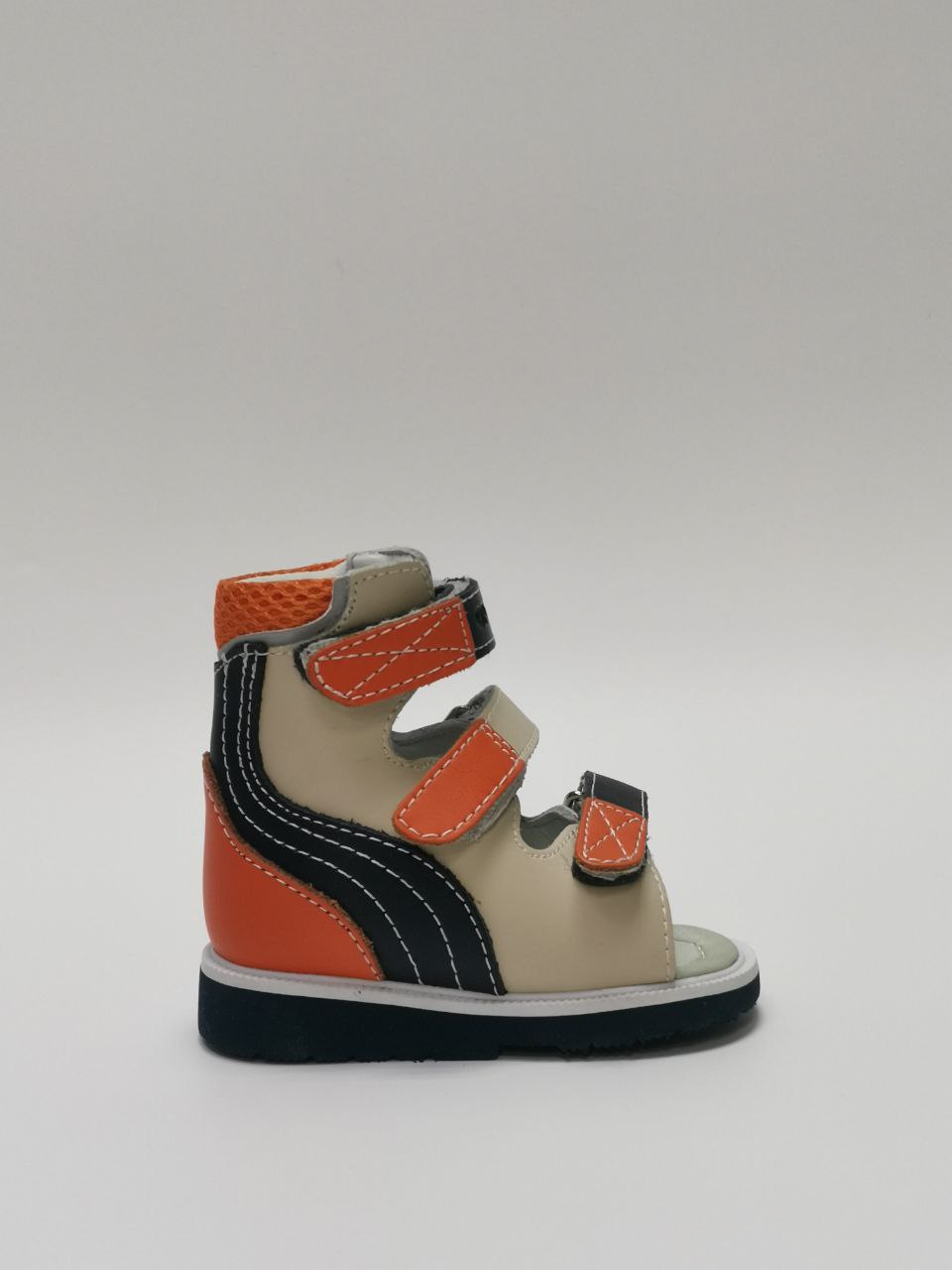 Сандалии антиварусные  молочный/оранжевый/т. синий   2222AV фото 3